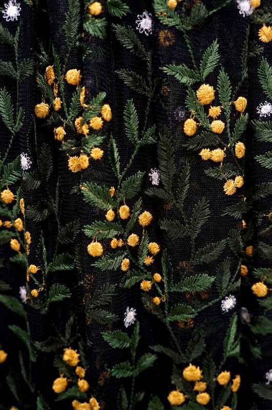 LOKITHO （ロキト） EMBROIDERY FLARED DRESS ミモザ 刺繍ワンピース 