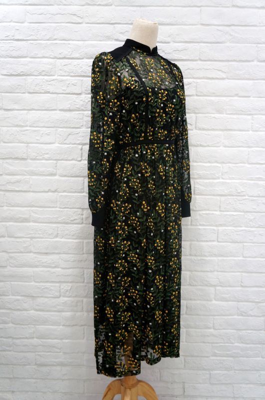 LOKITHO （ロキト） EMBROIDERY FLARED DRESS ミモザ 刺繍ワンピース yellow - The Galaxy